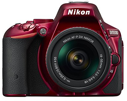 Nikon D5500 SLR-Digitalkamera Kit DX AF-P 18-55 VR rot