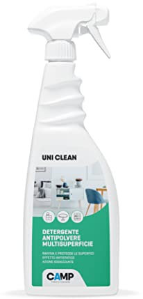 Camp UNI CLEAN, Detergente Limpiador Universal Hogar Spray, Multi-superficie, Multiusos, AntiPolvo, Antiestático, Agradablemente perfumado, Acción Desinfectante, 750ml