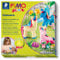 STAEDTLER 8304 19 LZ03 FIMO Kids Form&Play Playtime & Modeling Polymer Clay Set - Unicorn (Packung mit 4 Blöcken, Stickern, Modellierwerkzeugen & Hintergrundszene)