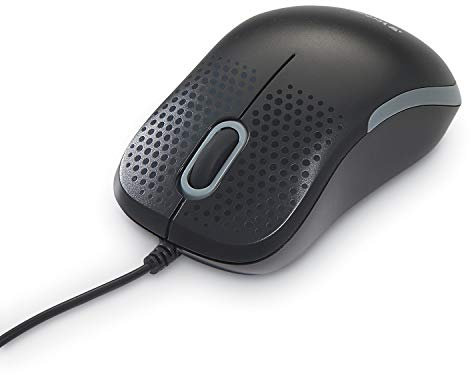 Verbatim lautlose optische Maus, USB-A, geräuschlose optische USB-Maus mit 1000 dpi, für Laptop, Notebook, PC und MAC, ergonomische Computermaus mit Kabel ohne Klick-Geräusch, schwarz