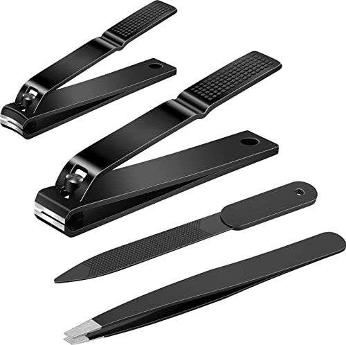 Bestope Extra Wide Pliers tagliaunghie Set, realizzato in acciaio inossidabile di alta qualità, super affilato, include lima per unghie e pinzette, per unghie di mani e piedi