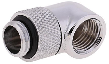 1989candy G1/4 Gewinde 90 Grad Fitting Adapter Drehfitting Wasserkühlung Anschluss für PC Wasserkühlsystem, Silber, 95.00 * 60.00 * 20.00