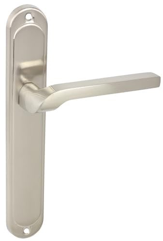 domino Türgriff L-Form Drückergarnitur Blind Türbeschläge aus Aluminium - Silber - NEMO M9 Zimmertür, Bürotür, Kellertür, Innentür 23,9 cm x 4 cm x 1,1 cm