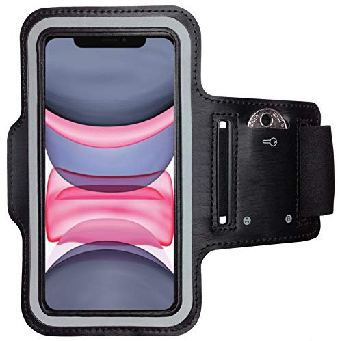 CoverKingz Brazalete movil Running para Apple iPhone 11 (6,1 Zoll) - Funda movil Correr con Compartimento para Llaves para iPhone 11 - Porta movil Running para móviles Color Negro