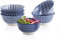 Selamica 7 inches Porcelain Cereal Bowl Set - Set of 6, Soup Bowls, Ceramic bowls for Cereal, Soup, Salad and Pasta, Vintage Blue