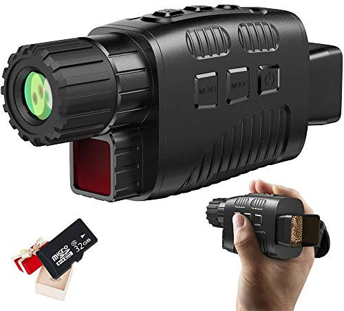 Braveking1 Digitale HD Monoculare Visione Notturna 4X Ingrandimento Infrarossi Caccia 200m Campo di Rilevamento Macchina Fotografica e Videocamera con 1.5 LCD Schermo e Scheda di Memoria 32G