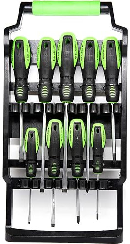 TOOLZILLA Professional 9 Piece Magnetic Screwdriver Set & Carry Case. Compatible Screwdriver Set with Flat Head Screwdrivers, pozidriv Screwdrivers.
