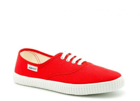 javer 60-1 - Zapatillas Lona Ingles Mujer Color: Rojo Talla: 39