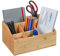 Relaxdays Schreibtisch Organizer, Bambus, 6 Fächer, Stiftehalter Büro und zuhause, Tischorganizer HBT 14x28x20 cm, Natur