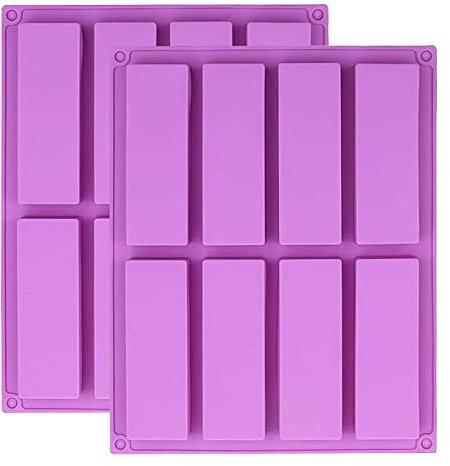 YXHZVON 2PCS Müsliriegel Form Silikon, 8 Mulden Große Energieriegel Maker Backform für Schokolade Trüffel Ganache Brotbrot Muffin Brownie Cornbrot Käsekuchen und Seife