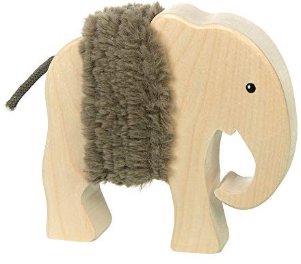 SIGIKID 39394 Holztier Elefant Cudly Wudly Mädchen und Jungen Babyspielzeug empfohlen ab 3 Jahren natur/graubraun
