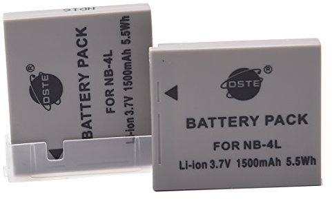 NB-4L DSTE Battery Compatible with Canon PowerShot SD1100 is SD1400 TX1 ELPH 100 HS 330 VIXIA Mini IXUS 90 i5 i7 izoom S5 WA60 TX1 DS4 110 100 is Camera Pack of 2