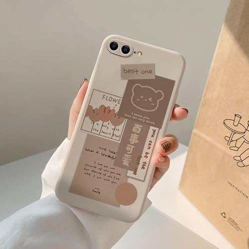 QLTYPRI Hülle für iPhone7 Plus iPhone 8 Plus, Niedlichem Bär 3D Cartoon-Muster für Frauen und Mädchen weiches Silikon Schutzhülle für iPhone7 Plus iPhone 8 Plus - Braun
