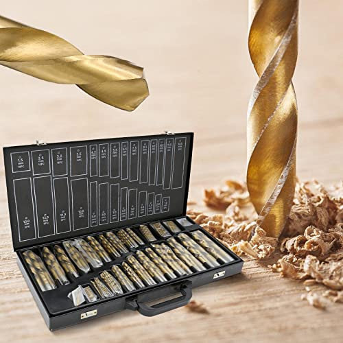 Izrielar Profi Bohrer Set für Metall 230-teilig DIN 338 für Kunststoff Holz Aluminium unlegierter Stahl 1-13 mm 118° Bohrer Sortiment HSS geschliffen