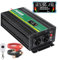 JIGUUN 2000W Convertisseur 12V 220V Pur Sinus Onduleur transformateur Puissance crête 4000W avec Télécommande sans Fil Écran LCD 2 Prises EU 1 Port USB pour Voiture Camping Voyage Urgence