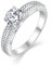FJ Ring Damen Verlobungsring 925 Sterling Silber Ehering Antragsring Promise Ring mit Zirkonia Schmuck Geschenke für Frauen (Größe 58)