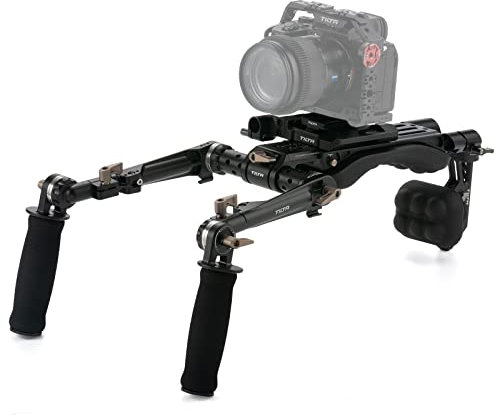Tilta Lightweight Shoulder Rig Support d'épaule léger pour DSLR Video Film Making System Kit, avec ARCA Manfrotto Dual Baseplate Quick Release Plate Adjustable Rosette Handgrip TA-LSR-B