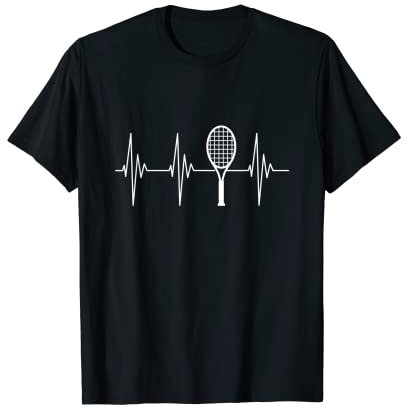 Tennis Heartbeat Pulse Love Tennisspieler Raquet Pulse Line T-Shirt