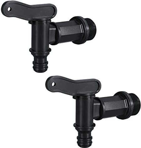 Shunfaji Robinet Cuve 1000l Plastique 3/4'' pour Recuperateur Eau de Pluie, Adaptateur de Boîte de Rangement d'eau IBC avec Joint Contre-Ecrou et Raccord de Robinet (2 Pcs)