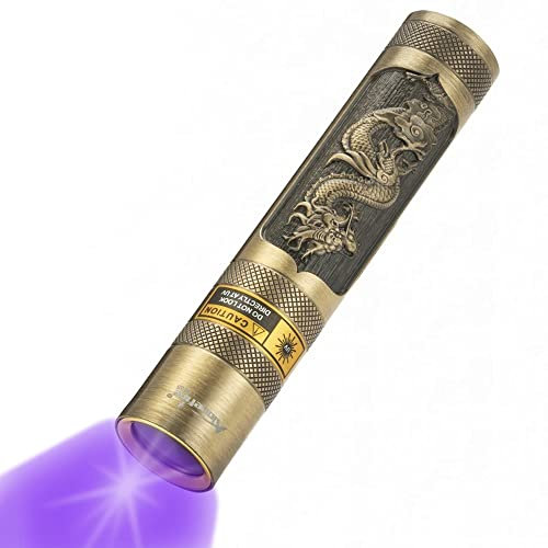 Alonefire SV65 5W 365nm UV Taschenlampe USB Aufladbar Tragbar Schwarzlicht Haustierurin Detektor Geld-Detektor für UV Harz, Angeln, Skorpion, Bernstein, Mineralien mit Eingebauter Akku