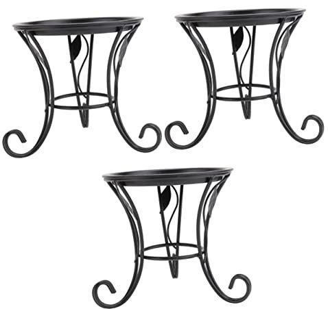 YARNOW Zimmerpflanzen 3 Stücke Schreibtisch Dekor Schlafzimmer Balkon Tisch Töpfe Für Metallständer Aufbewahrung Schreibtisch Zubehör Pflanzer Außen Halter Rund Pflanze Rack Zimmerpflanze