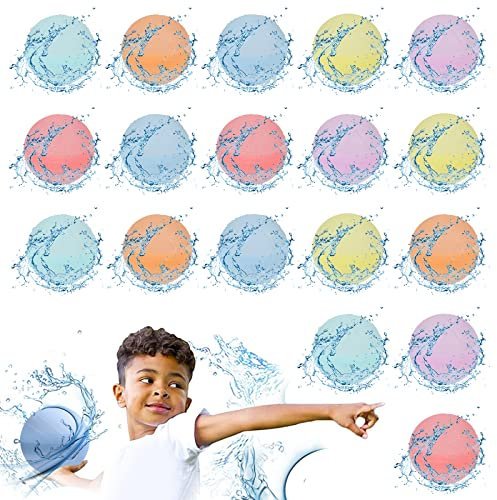 ZWOOS 18 Stück Wasserbomben Wiederverwendbar, Schnell Befüllbare Silikon Wasserball für Kinder Erwachsene, Wiederverwendbare Wasserbomben für Wasserpark, Party, Pool, Familienspiel