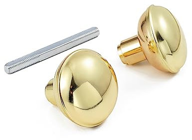 newliplace Intieror Gold Door Knob Set with Spindle, Old Style Door Knobs Replacement Set for Mortise Lock Interior Doors, Polished Brass