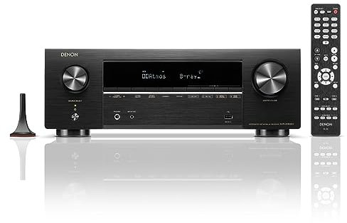 Denon AVR-X1800H - Ricevitore AV a 7.2 canali (modello 2023), 80 W/canale, streaming wireless tramite HEOS integrato, WiFi e Bluetooth, supporta Dolby Vision, HDR10+, HDR dinamico e sistemi di