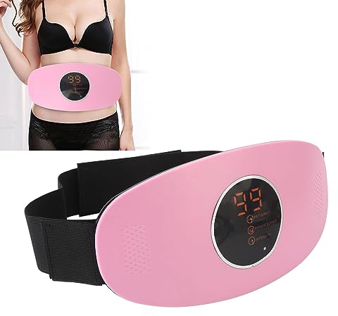Fyearfly Massage Schlankheitsgürtel,Massagegürtel Bauchmassagegerät,Elektrischer Abnehmgürtel mit EMS Technologie & Wärme, 6 Motor Vibrations Slimming Machine für Bauch,Beine,Pink, Aufladbar