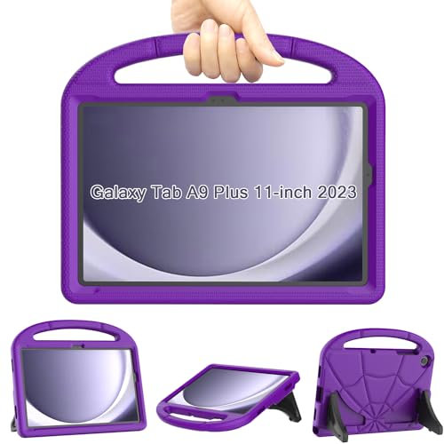 Kids Case for Samsung Galaxy Tab A9 Plus 11 inch 2023/Tab A11 Plus 11inch 2025, Mansiruyi Shockproof Samsung A9+ Plus/A11+ Plus Tablet Case with Handle Stand for Samsung Galaxy A9 Plus/A11Plus -Purple