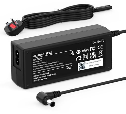 14V DC Adapter Power Cord for Samsung Monitor S24D300HL S24D390HL S22D300HY S27D390H C24F390FHR C27F390FHU C27R500FHR SyncMaster 15 17 18 19 20 22 23 24 27 Filtrer TFT LED LCD Monitor Charger
