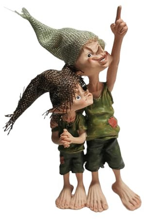 ThinkThings Niedliche Pixie-Statue, Feengarten, Elfenbrüder, Figur, Kunstharz, Handwerk, Geschenk, Desktop-Ornament, Outdoor-Statue für Terrasse, Rasen, Hofdekoration