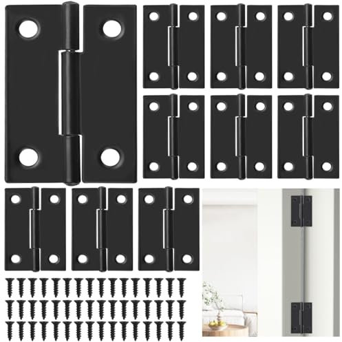 AFASOES 24PCS Charniere Porte Charniere Invisible Charnière Plate Charniere Argent Porte Placard Charnières de Porte Amovibles Charnières de Porte à Roulement à Billes avec Vis pour Meuble 50 * 32MM