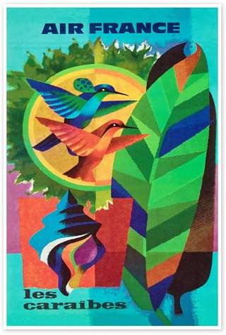 Posterlounge Air France, Karibik (Französisch) Poster | 40 x 60 cm von Vintage Travel Collection Bunt Wandbilder Wanddeko