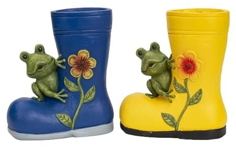 MF Dekorative Gummistiefel Pflanztöpfe mit Fröschen – Farbenfrohes Garten Set