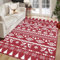 Enyhom Große Weihnachten Teppich 120x180cm, Waschbar Weihnachtsbaum Elch Schneeflocke Teppich Anti-Rutsch Weiche Indoor Teppiche Niederflorig Xmas Dekorative Fußmatte für Wohnzimmer Schlafzimmer