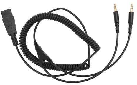 3,5-mm-QD-Headset-Adapterkabel, Leichtes, Robustes 3-Meter-Kabel, Doppelter 3,5-mm-Stecker, PVC-Material, für Plantronics-Headsets, mit QD-Anschluss, für PC, Soundkarte