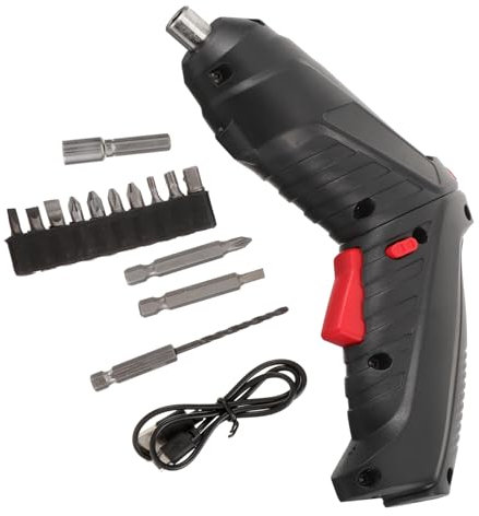 HOMSFOU Akkuschrauber Kompakt Ergonomisch Kabellos Wiederaufladbar Inkl Led-licht Vielseitig Für Heimwerker Möbelmontage Und Präzise Reparaturen Bei Kleinen Schrauben Geeignet