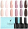 TOMICCA UV Nagellack Set, 6 Farben Nudefarben Braun Gel Nagellack, Natur Gellack Soak-Off Manicure Gel Lacquer Varnish UV LED Set, 8ml
