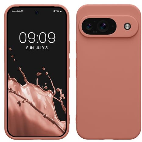 kwmobile Handyhülle kompatibel mit Google Pixel 9 Hülle - Handy Case aus weichem Silikon in Winter Rose
