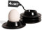 MIAMIO – Set de 4 Coquetiers en Céramique, Coquetiers en Grès avec Plateau pour Coquilles, pour Petit-déjeuner de Qualité Restaurant – Lavables au Lave-vaisselle (Noir)