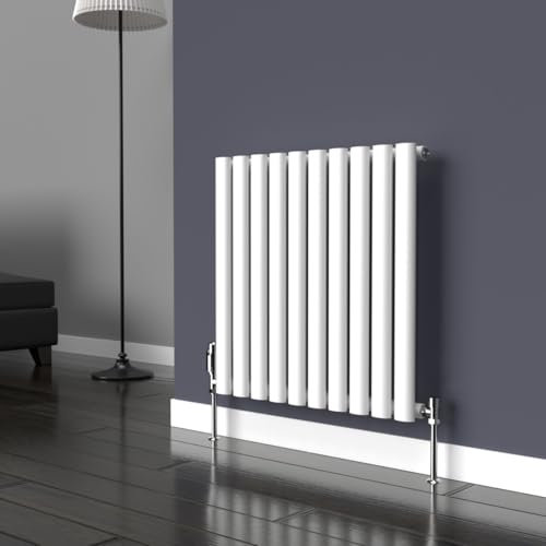 Lux Heat White Oval Horizontal Single Panel Designer Radiator 600mm (H) x 540mm (W)
