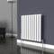 Lux Heat White Oval Horizontal Single Panel Designer Radiator 600mm (H) x 540mm (W)