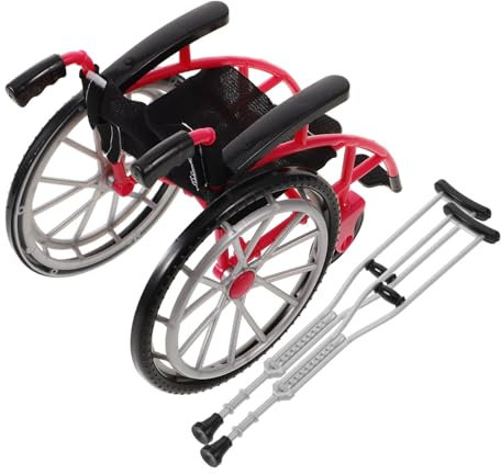 GLSTOY Puppenrollstuhl Und Krücken-spielset Miniatur- Und Krücken-Modelle Für Puppenhauszubehör Exquisites Design Und Hervorragende Verarbeitung