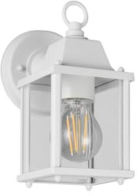 meineWunschleuchte Landhausstil Außenwandleuchte, Wandlaterne Weiß, Höhe 22cm