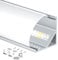 Shine Plus Profilé LED, Profile alu pour ruban 15 × 2mètres，45 degrés en forme de V，avec Couvercle PC Laiteux, Embouts et Clip de Montage pour Bande LED (15pièces × 2m)