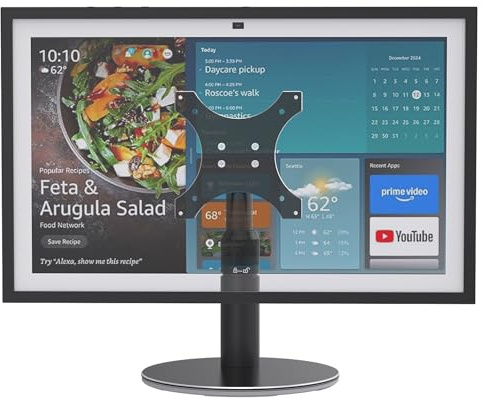 Premium Rotating Stand for Show 15/21, Black, Adjustable Height, Non-Slip Base for Kitchen/Living Room/Foyer, Sturdy & Durable Construction,Easy Switch Device in Portrait and Landscape Orientations