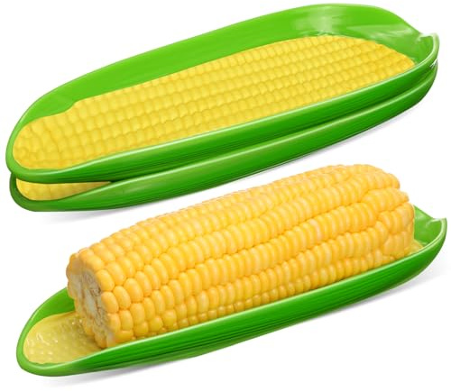 Teenyyou 2 Pcs Corn on Cob Dishes Melamine Non-Slip