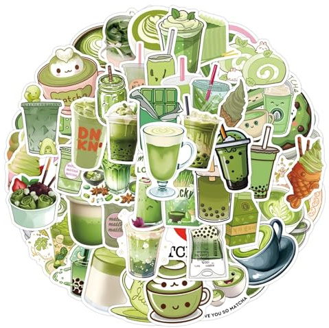 Affoto Der Tee Aufkleber für Laptop(50PCS),Geschenk für Kinder Jugendliche Erwachsene,Tee ästhetisch Wasserdicht Vinyl Stickers für Auto,Motorräder Fahrrad Gepäck Scrapbook,Skateboard Gitarre