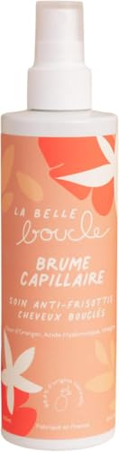 La Belle Boucle - Brume Capillaire Cheveux Bouclés, Frisés & Crépus - Spray Hydratant Anti-Frisottis 250ml - Sans Rinçage - Fleur d'Oranger & Acide Hyaluronique - Vegan, France
